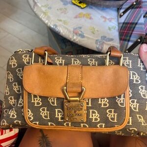 Dooney & Bourke Brown and Gray Logo Satchel